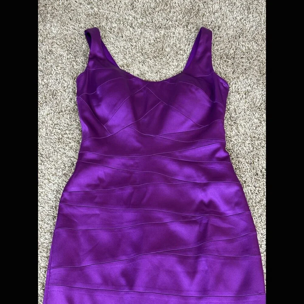 90s Jax Purple Sheath Dress Bodycon 60s Retro Mod MCM Pinup Rockabilly 10 - Picture 12 of 13